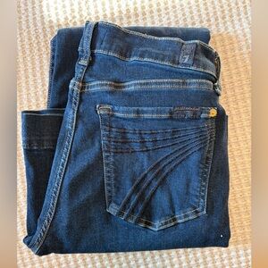 7 For All Mankind Dark Blue Wide Leg Jeans